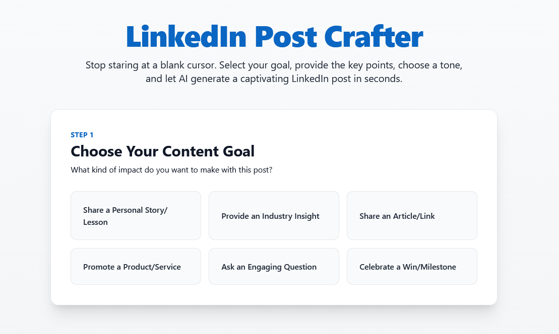 LinkedIn Post Crafter