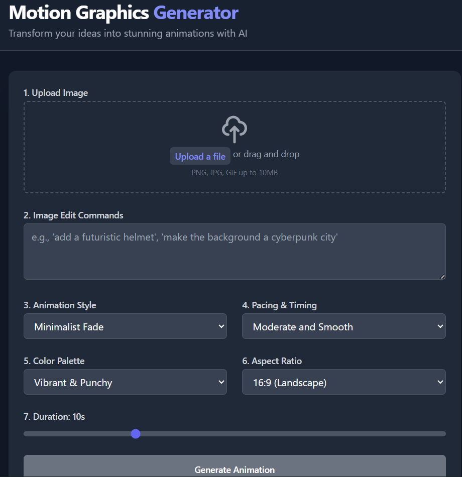 Motion Graphics Generator
